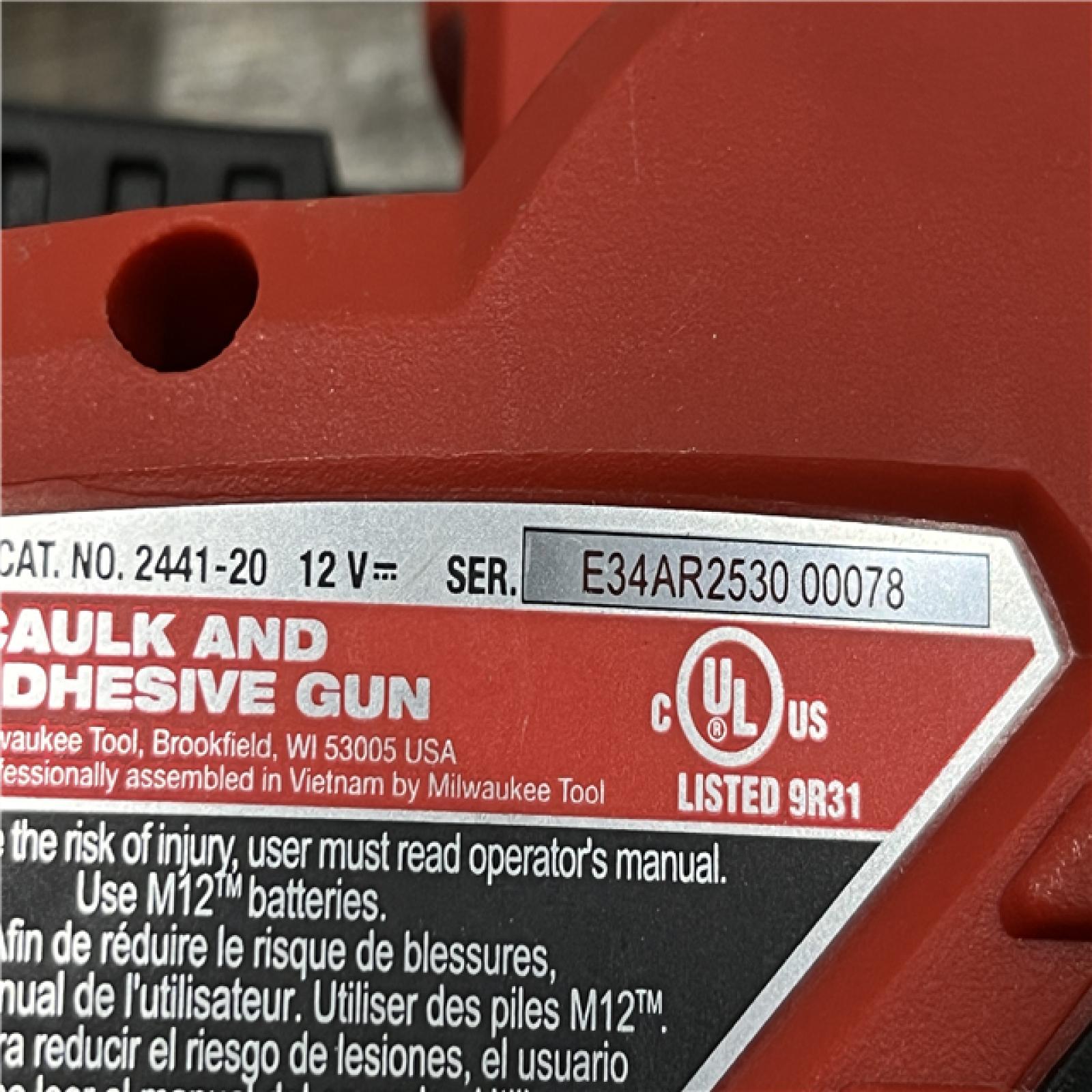 AS-IS Milwaukee 12V Lithium-Ion Cordless 10 oz. Adhesive and Caulk Gun (Tool-Only)