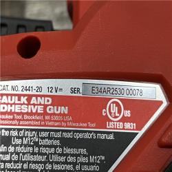 AS-IS Milwaukee 12V Lithium-Ion Cordless 10 oz. Adhesive and Caulk Gun (Tool-Only)