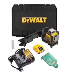 NEW! -  DEWALT 12V MAX Lithium-Ion 100 ft. Green Self-Leveling 3-Beam 360 Degree Laser Level with 2.0Ah Battery, Charger and Case