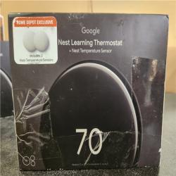 Phoenix NEW Google Nest Learning Thermostat (4th Gen) with Nest Temperature Sensor (2nd Gen) 2-Pack - Polished Obsidian