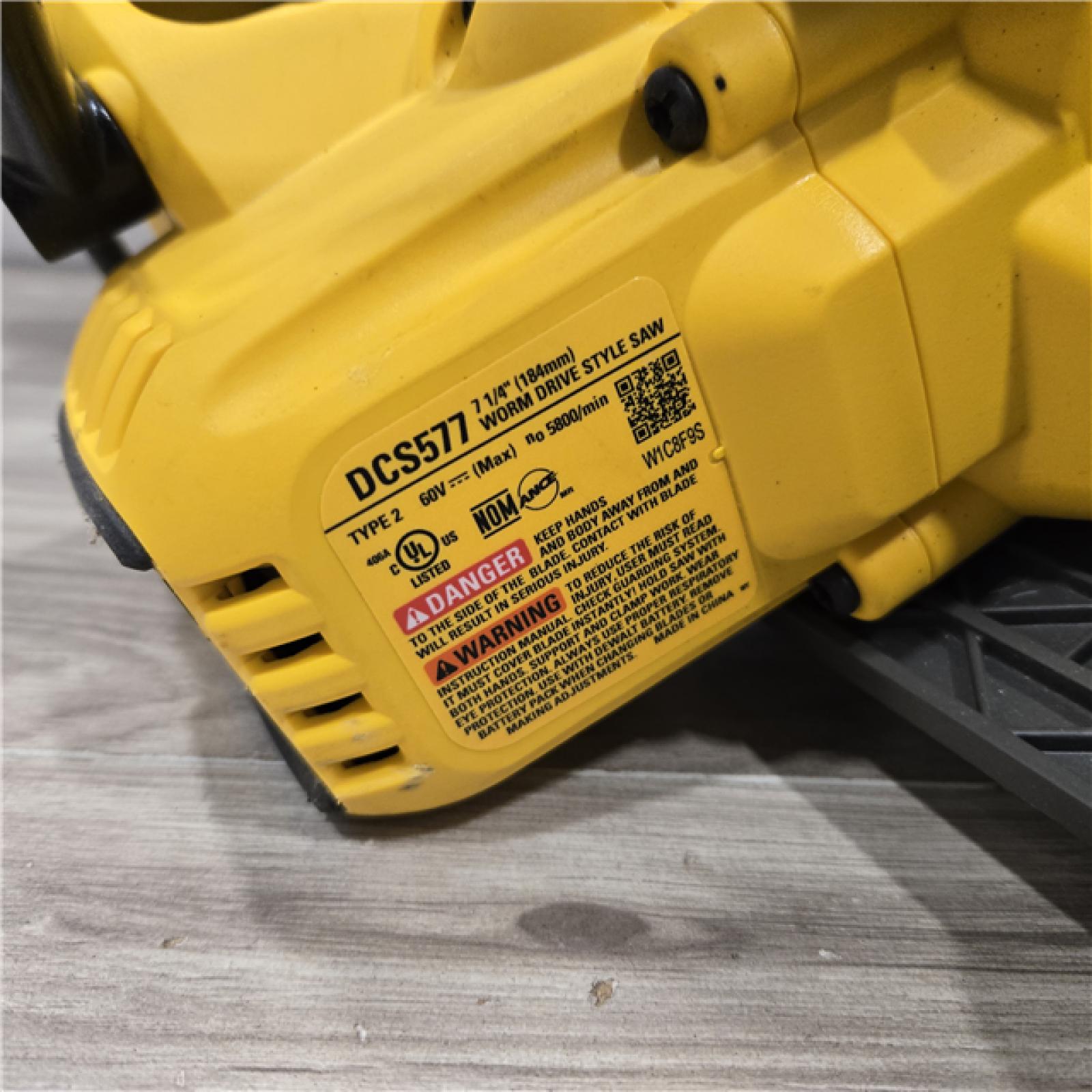AS-IS DEWALT FLEXVOLT 60V MAX Cordless 7-1/4 in. Wormdrive Style Circular Saw (Tool Only)