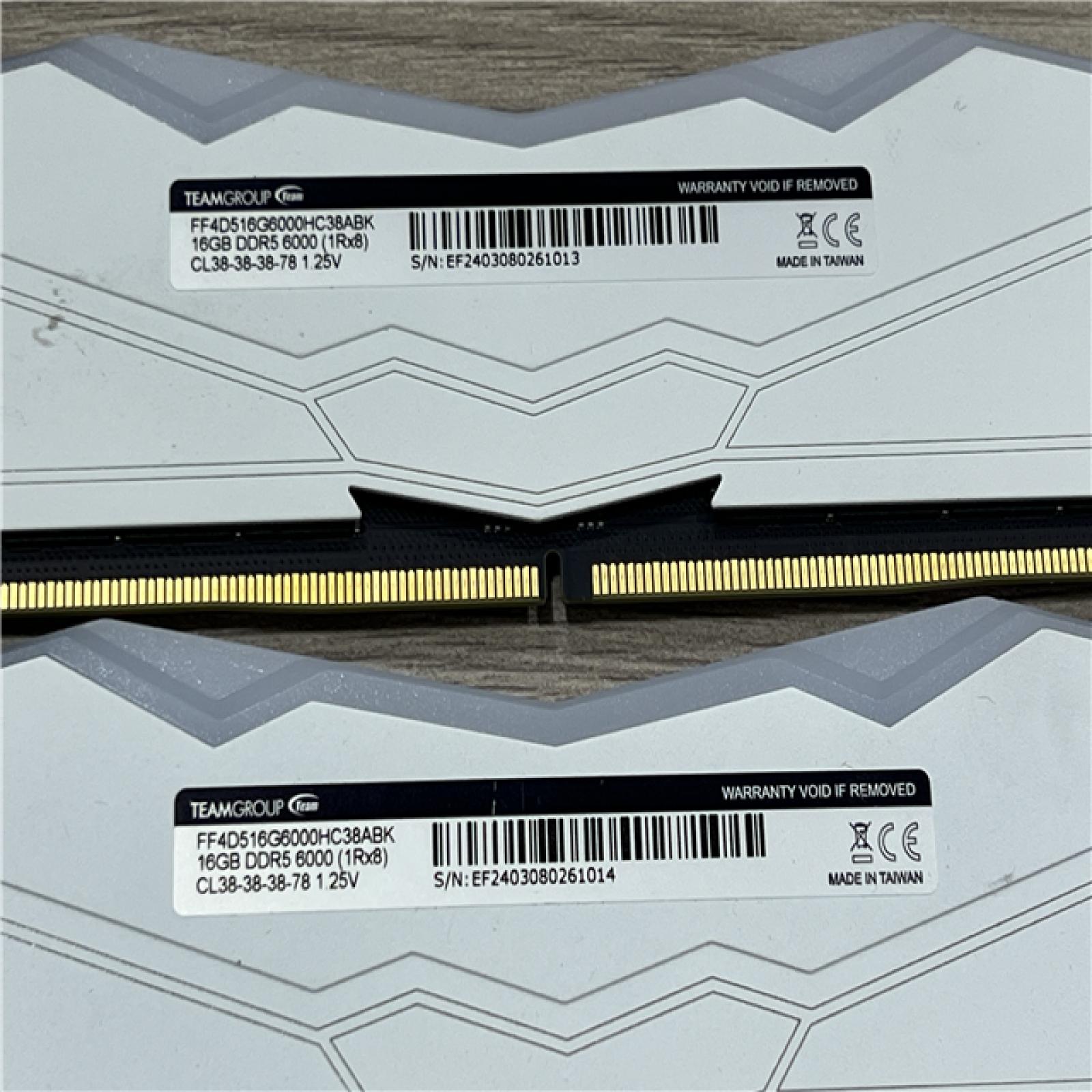 AS-IS TEAM GROUP FF4D516G6000HC38ABK 32GB (2 X 16GB) DDR5 6000