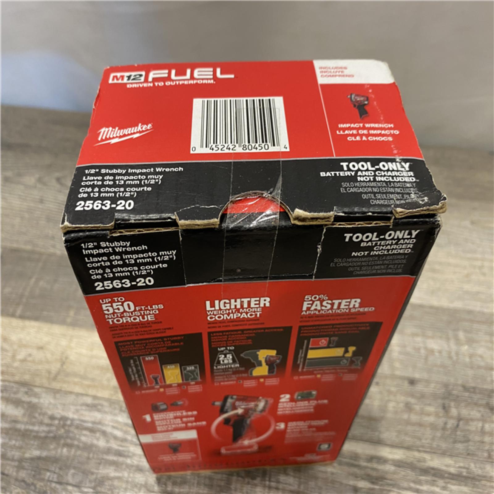 NEW - Milwaukee FUEL 12V Lithium-Ion Brushless Cordless Stubby 1/2 in. Impact Wrench (Tool-Only)