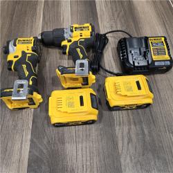GOOD DEWALT 20V MAX XR Hammer Drill and ATOMIC Impact Driver 2 Tool Cordless Combo Kit with (2) 4.0Ah Batteries, Charger, and Bag