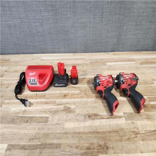 HOUSTON LOCATION - AS-IS Milwaukee 2 Tool Combo Kit W/ (2) Battery & Charger