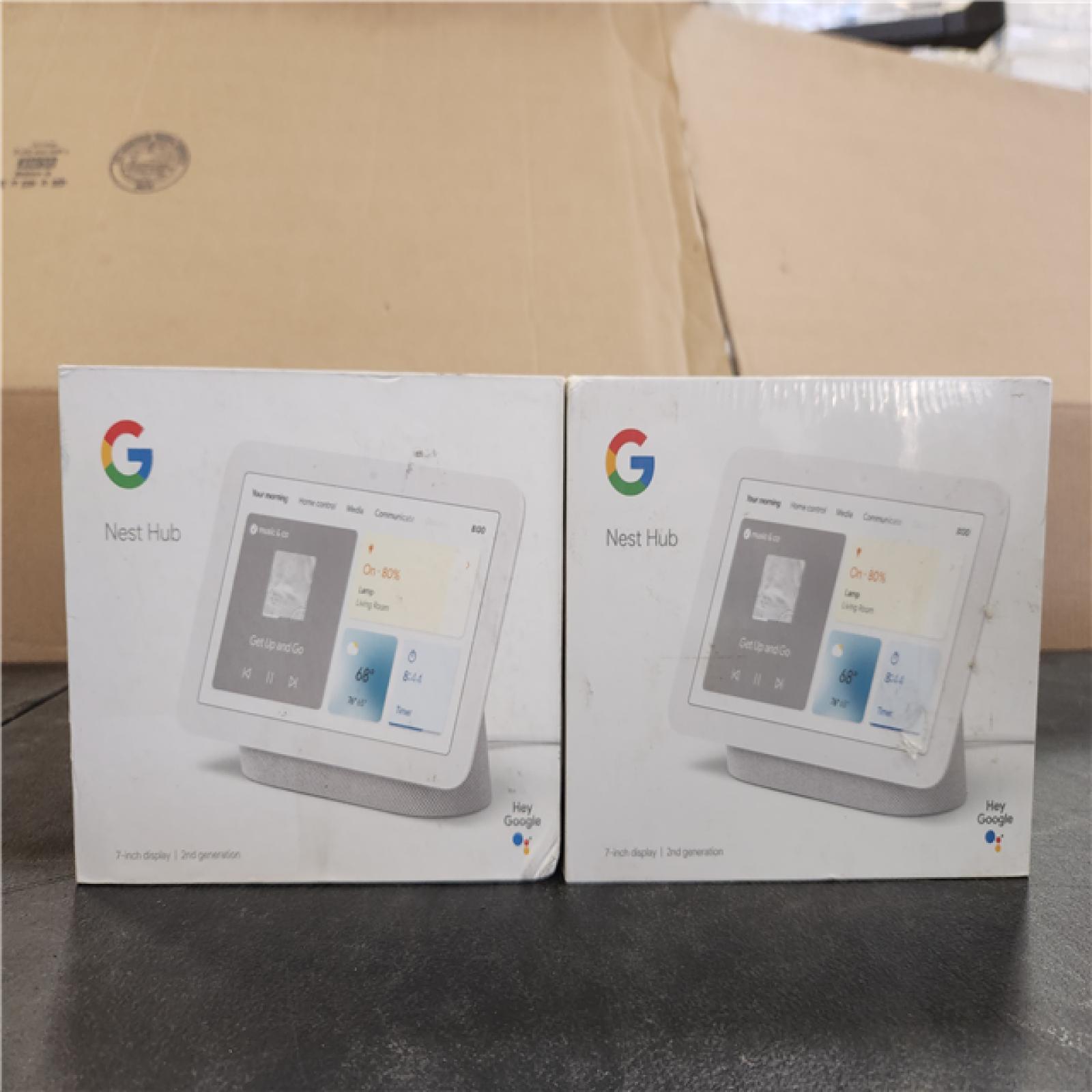 Phoenix Google Nest Hub 2nd Gen - Smart Home Speaker and 7 in. Display with Google Assistant - Chalk (2-Pack)