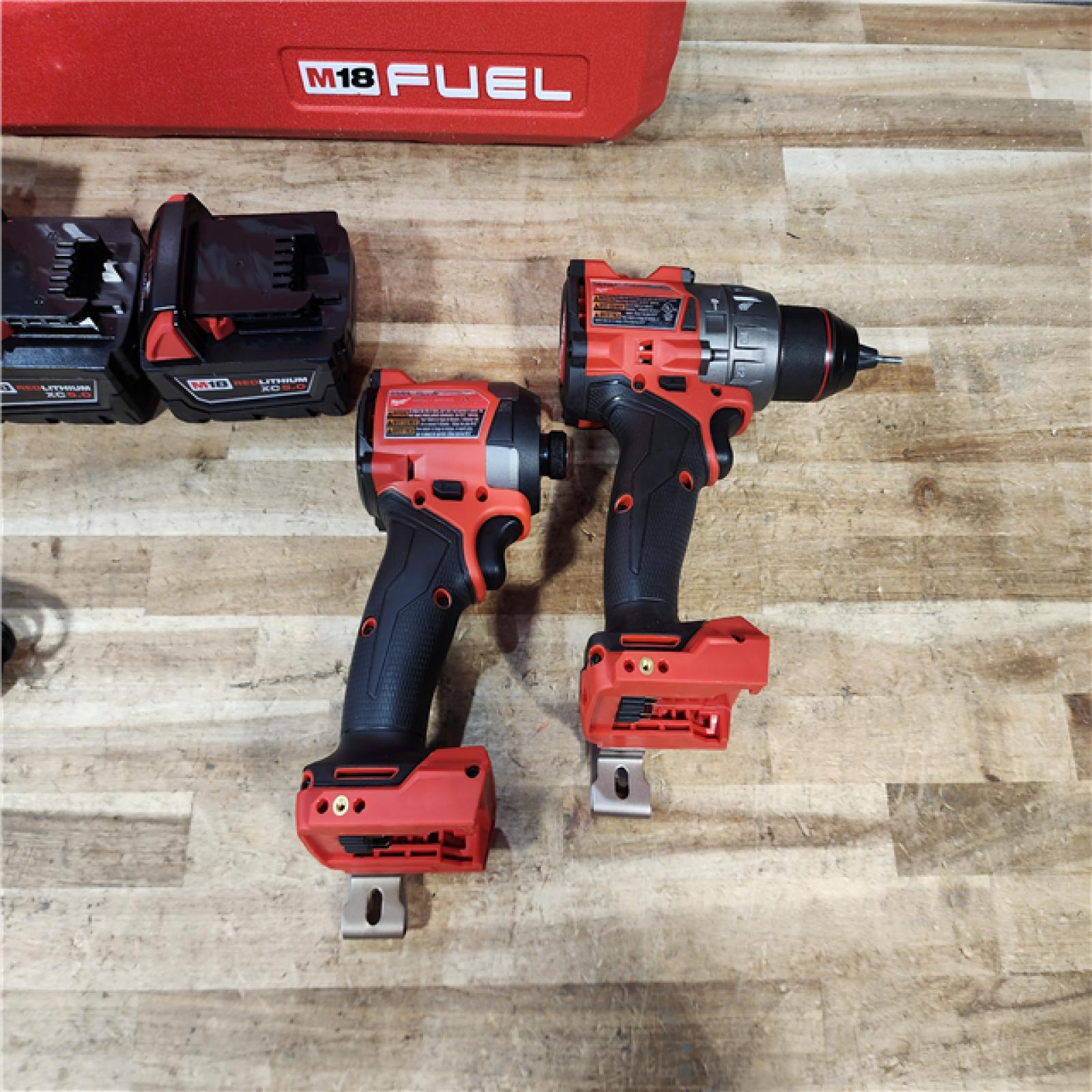HOUSTON LOCATION - AS - IS Milwaukee FUEL 18V Lithium-Ion Brushless Cordless Hammer Drill and Impact Driver Combo Kit