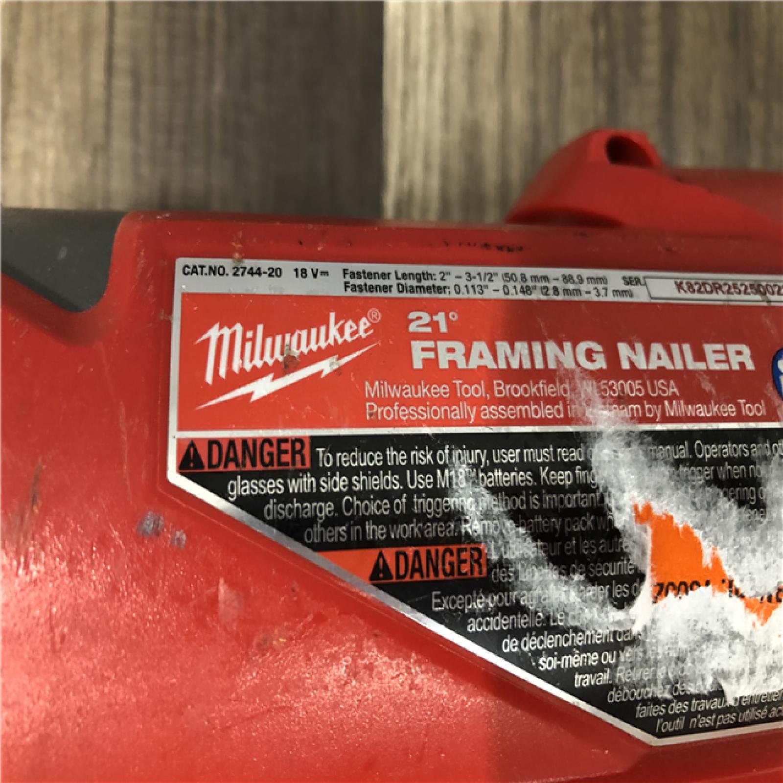 AS-IS Milwaukee FUEL 3-1/2 in. 18-Volt 21-Degree Lithium-Ion Brushless Cordless Framing Nailer (Tool-Only)