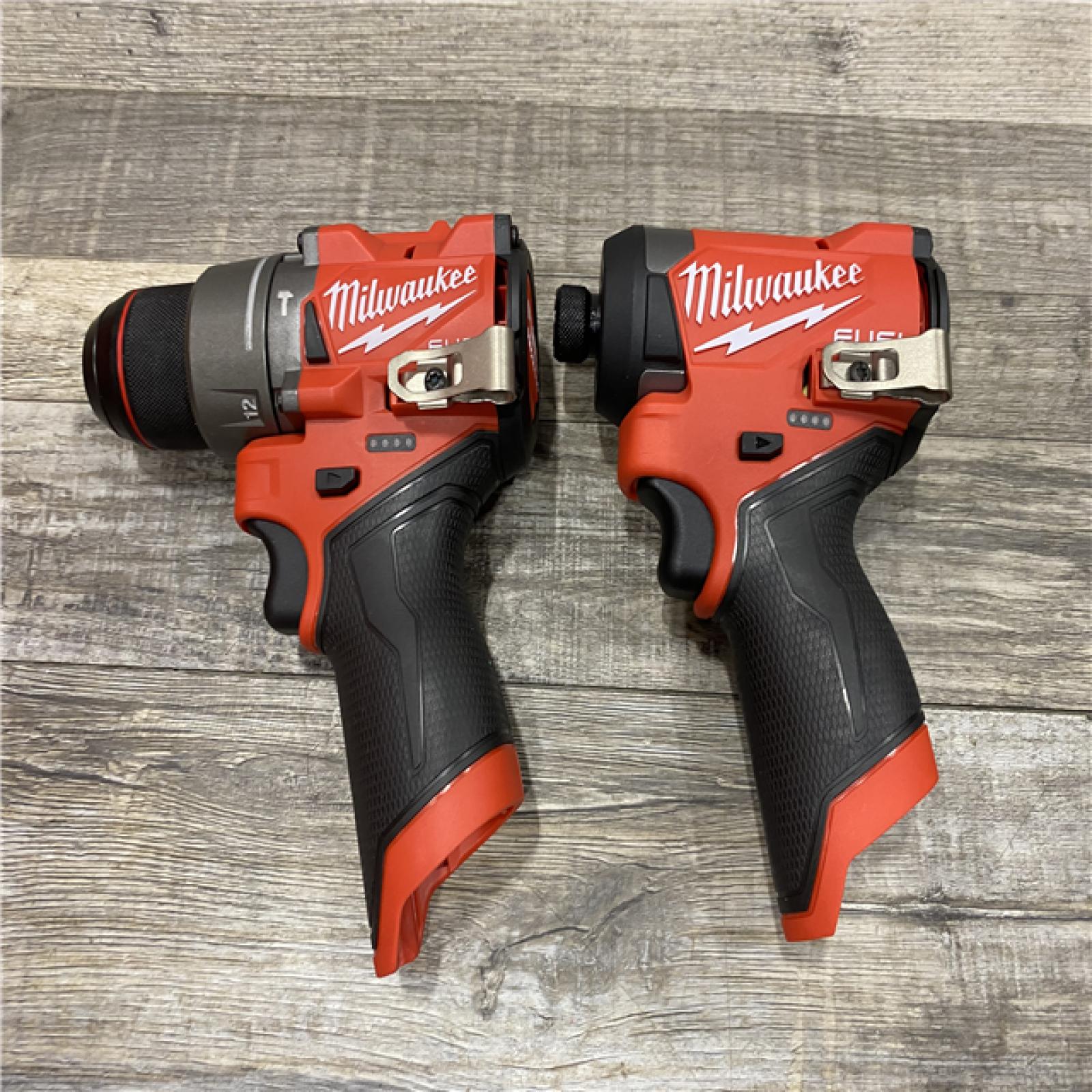 AS-IS Milwaukee FUEL 12-Volt Lithium-Ion Brushless Cordless Hammer Drill and Impact Driver Combo Kit