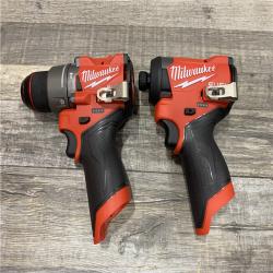 AS-IS Milwaukee FUEL 12-Volt Lithium-Ion Brushless Cordless Hammer Drill and Impact Driver Combo Kit