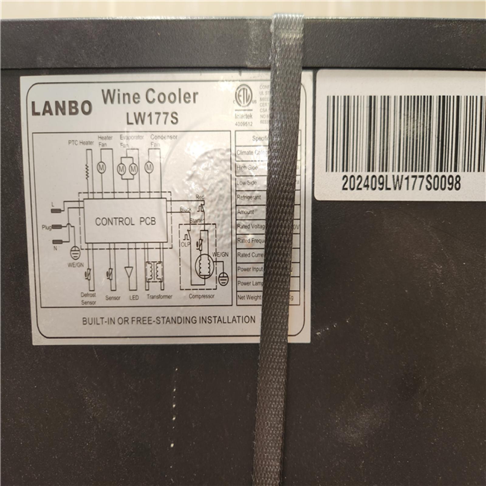 Phoenix Location LANBO 23 in. 171-Bottle Stainless Steel Single Zone Wine Refrigerator
