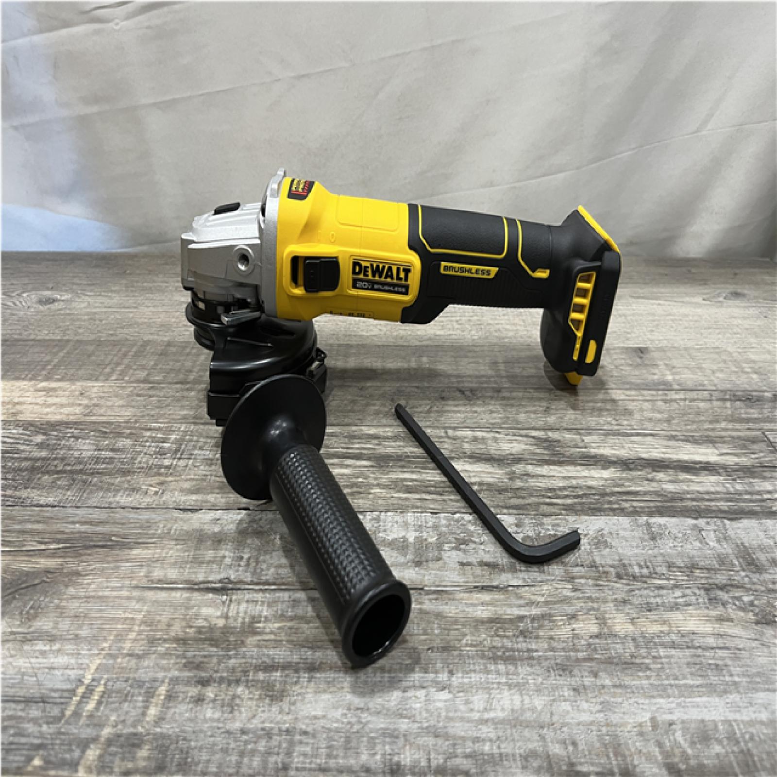 AS-IS DEWALT 20-Volt MAX Cordless Brushless 4-1/2 in. Angle Grinder with Slide Switch (Tool Only)