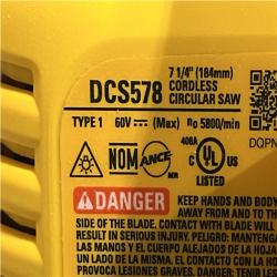 AS-IS DEWALT FLEXVOLT 60V MAX Cordless Brushless 7-1/4 in. Circular Saw with Brake (Tool Only)