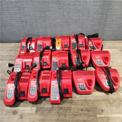 HOUSTON LOCATION - AS-IS MILWAUKEE BATTERY CHARGER PACK QTY - 15