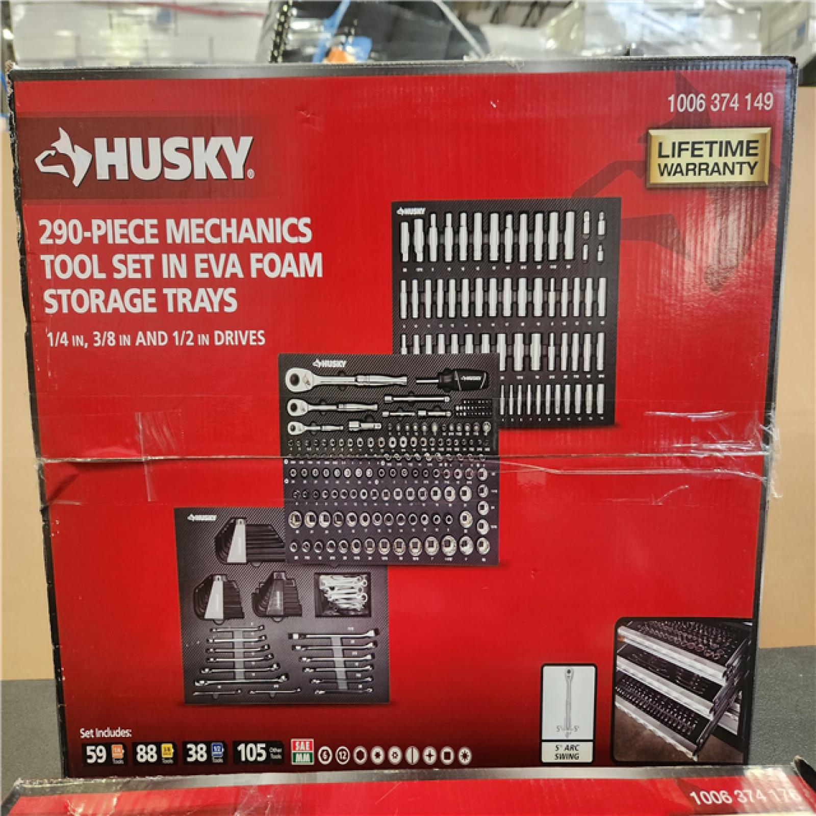 Phoenix NEW Husky 370-Piece SAE/Metric Mechanics Tool Set with Impact Sockets and Foam Storage Trays