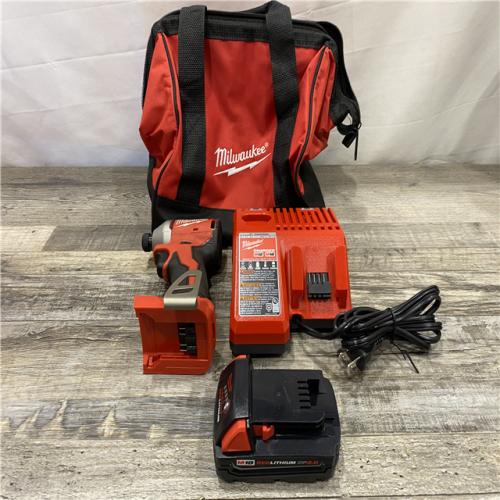 AS-IS Milwaukee 18-Volt Lithium-Ion Compact Brushless Cordless 1/4 in. Impact Driver Kit