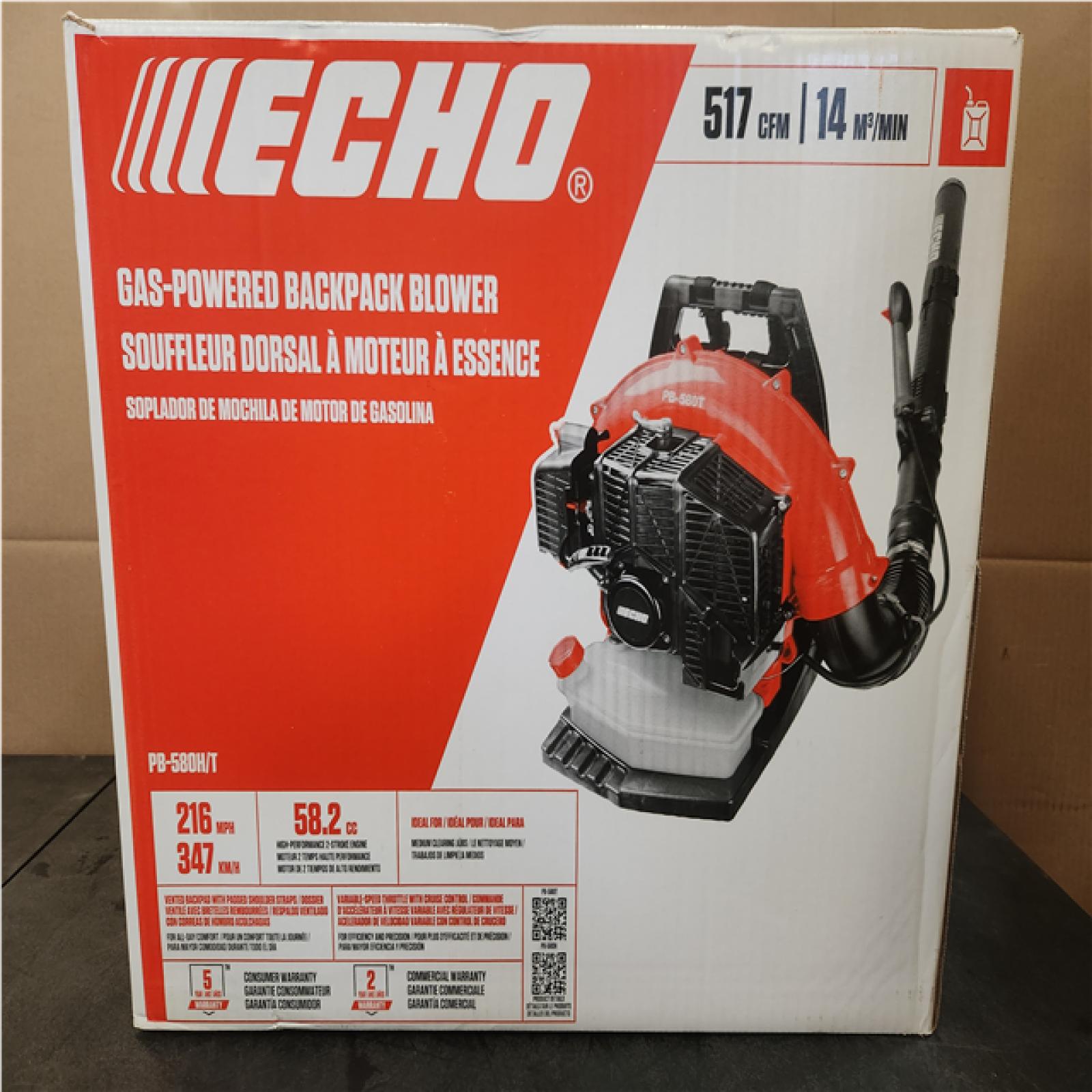 Phoenix NEW ECHO 216 MPH 517 CFM 58.2cc Gas 2-Stroke Backpack Leaf Blower with Tube Throttle