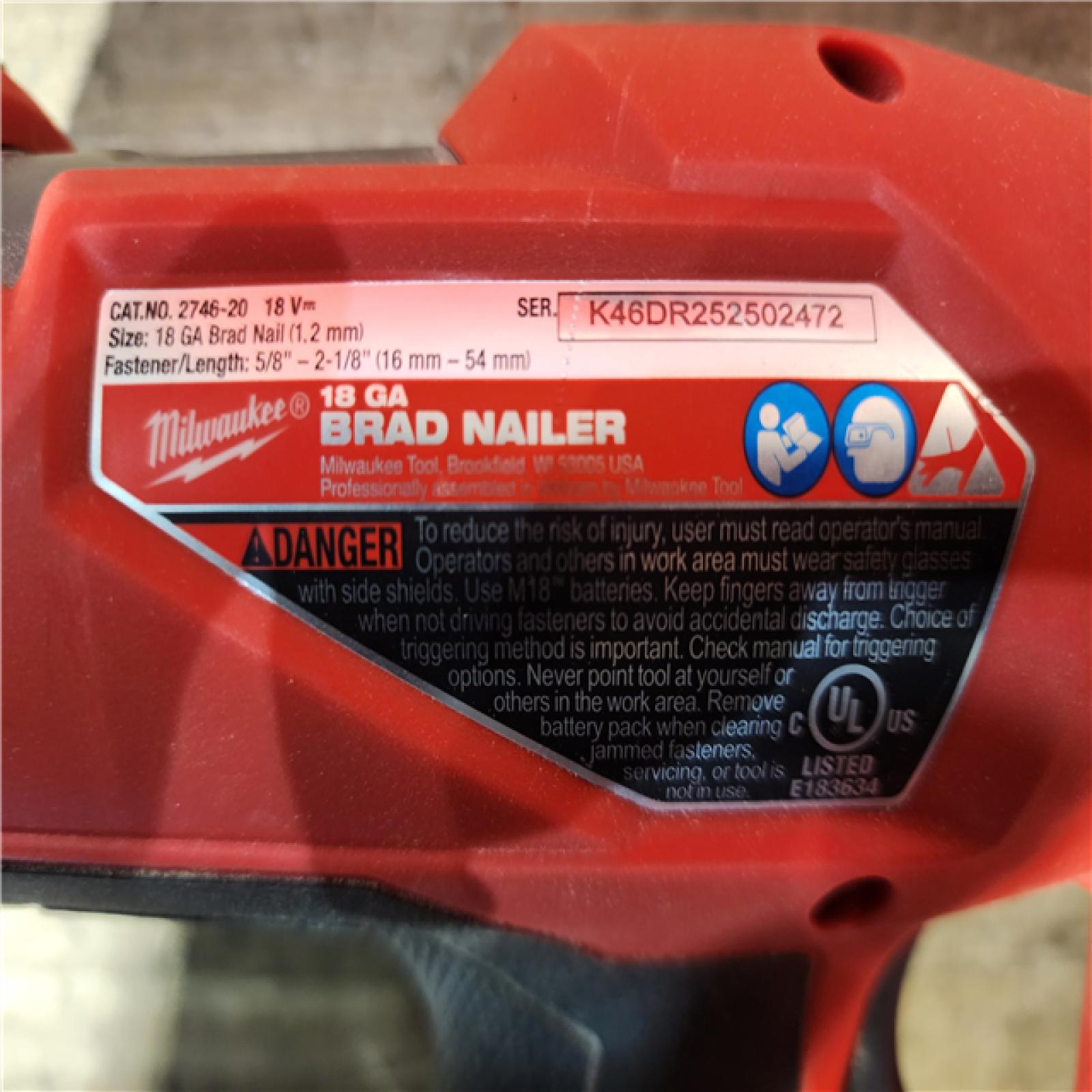 HOUSTON LOCATION - AS-IS Milwaukee FUEL 18-Volt Lithium-Ion Brushless Cordless Gen II 18-Gauge Brad Nailer (Tool-Only)