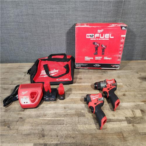 HOUSTON LOCATION - AS-IS Milwaukee 3497-22 12V Brushless Hammer Drill and Impact Driver Combo Kit