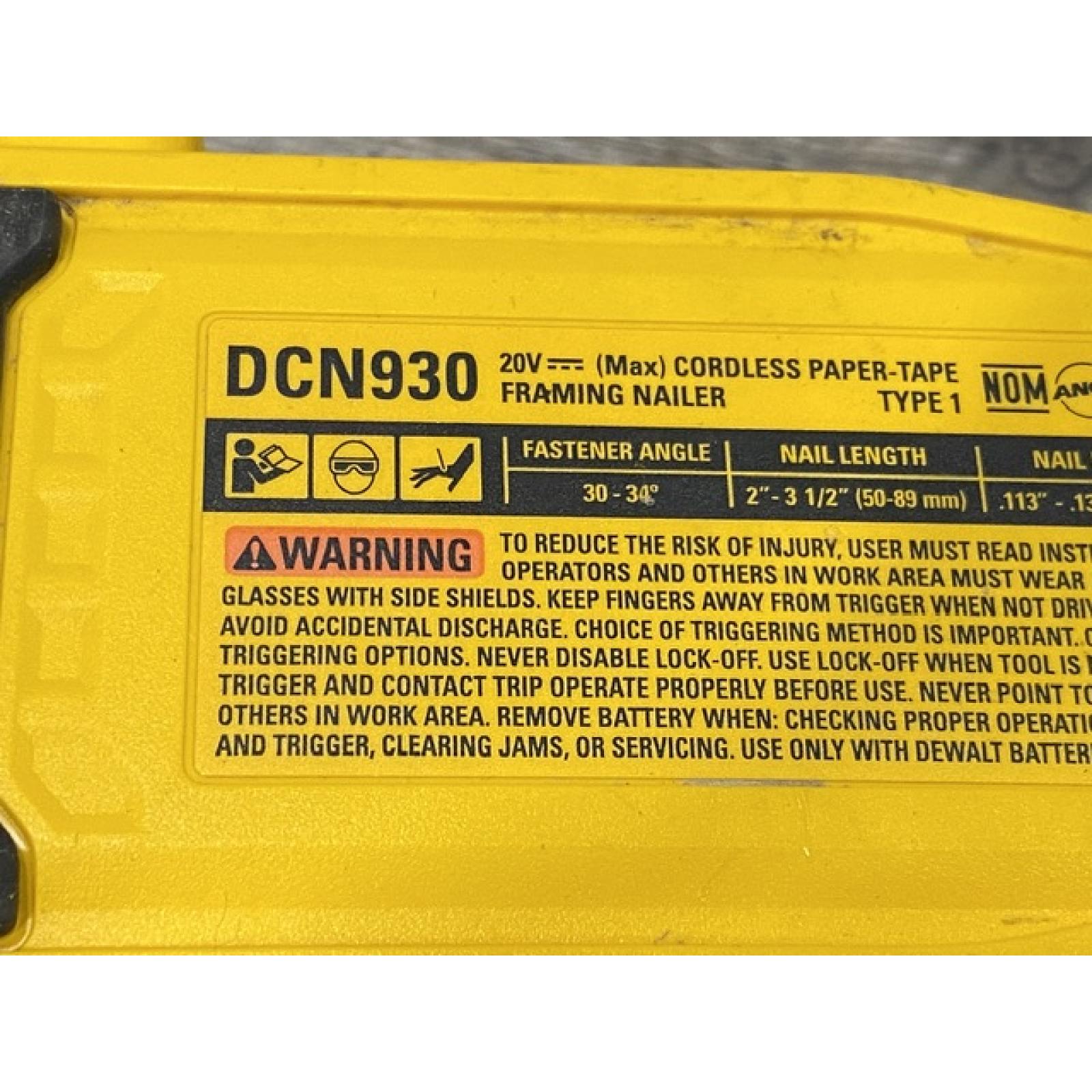 AS-IS DEWALT 20V 30 Degree Cordless Framing Nailer (Tool-Only)