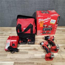 HOUSTON LOCATION - AS-IS Milwaukee 18-Volt Lithium-Ion Brushless Cordless Compact Hammer Drill/Impact Combo Kit