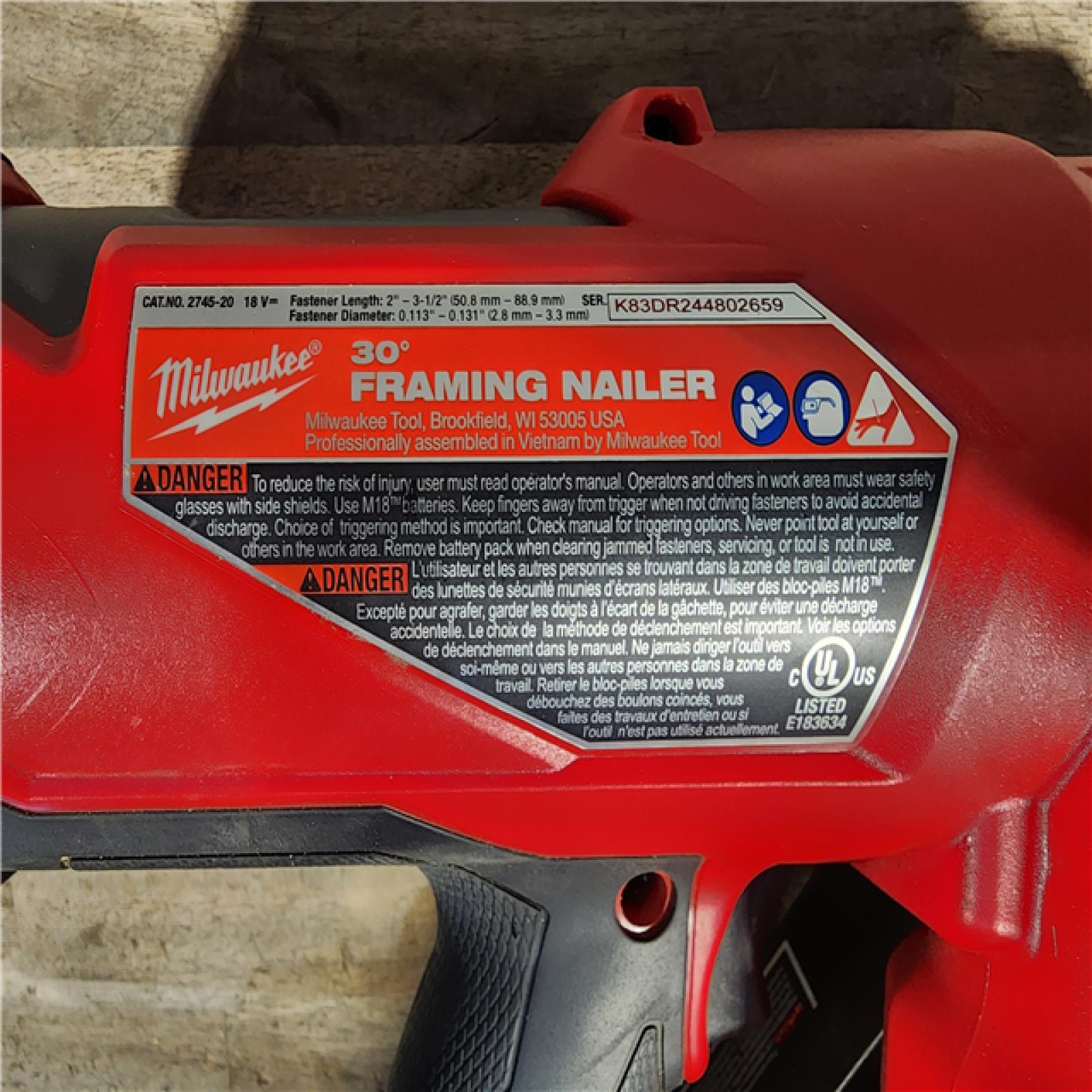 HOUSTON LOCATION - AS-IS M18 FUEL 3-1/2 in. 18-Volt 30-Degree Lithium-Ion Brushless Cordless Framing Nailer (Tool-Only)