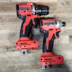 HOUSTON LOCATION - AS-IS Milwaukee M18 18V Lithium-Ion Brushless Cordless Compact Drill/Impact Combo Kit (2-Tool) W/(2) 2.0 Ah Batteries  Charger & Bag