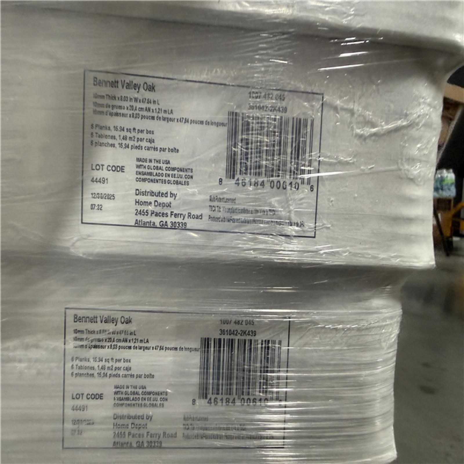 CALIFORNIA-AS IS BENNET VALLEY OAK FLOORING HOME IMPROVEMENT PALLET