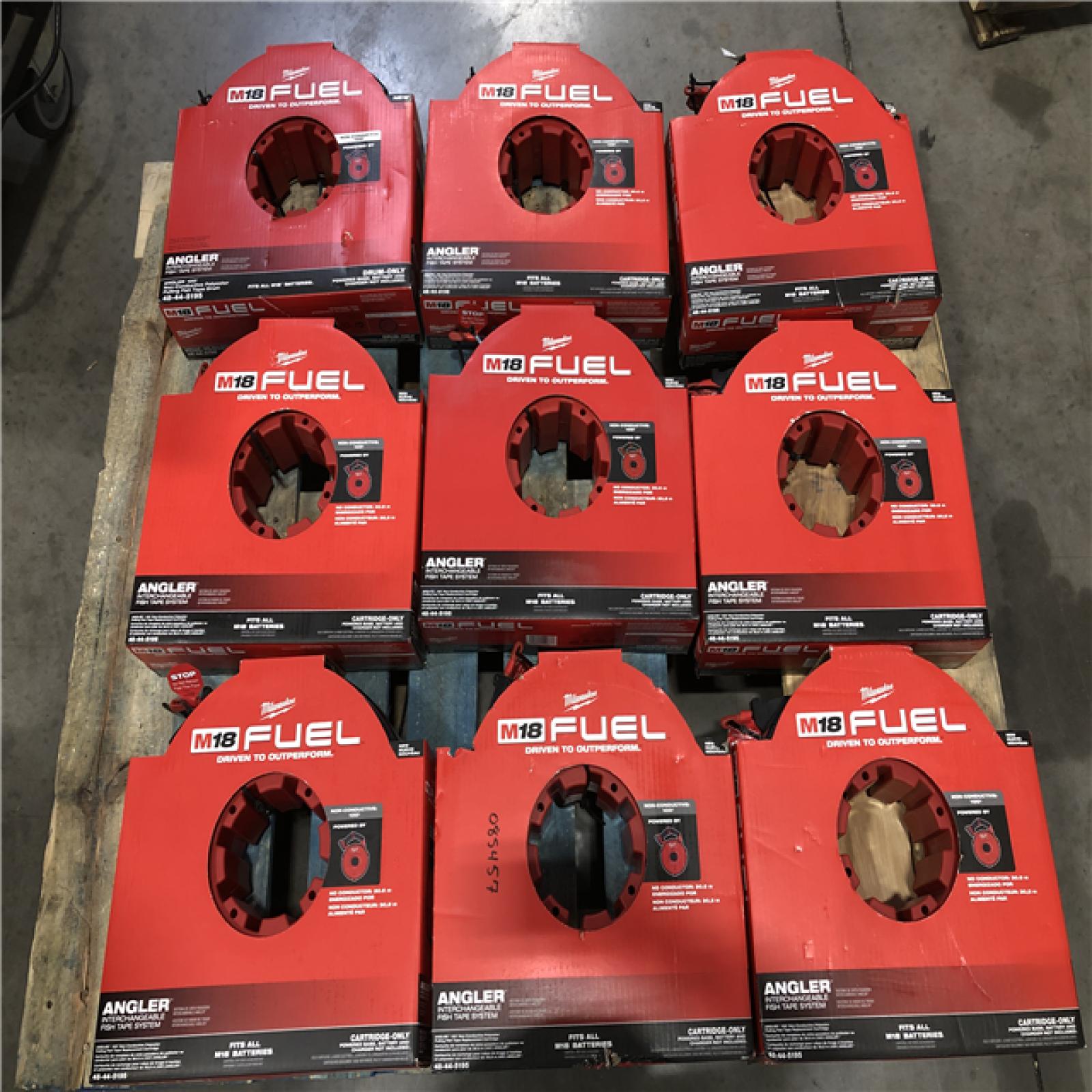 DALLAS LOCATION- NEW!- Milwaukee M18 FUEL Angler 100 ft. Non-Conductive Polyester Pulling Fish Tape Drum (9 UNITS)