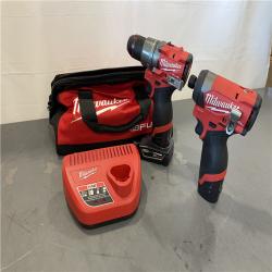 AS-IS - Milwaukee 12V Brushless Hammer Drill and Impact Driver Combo Kit