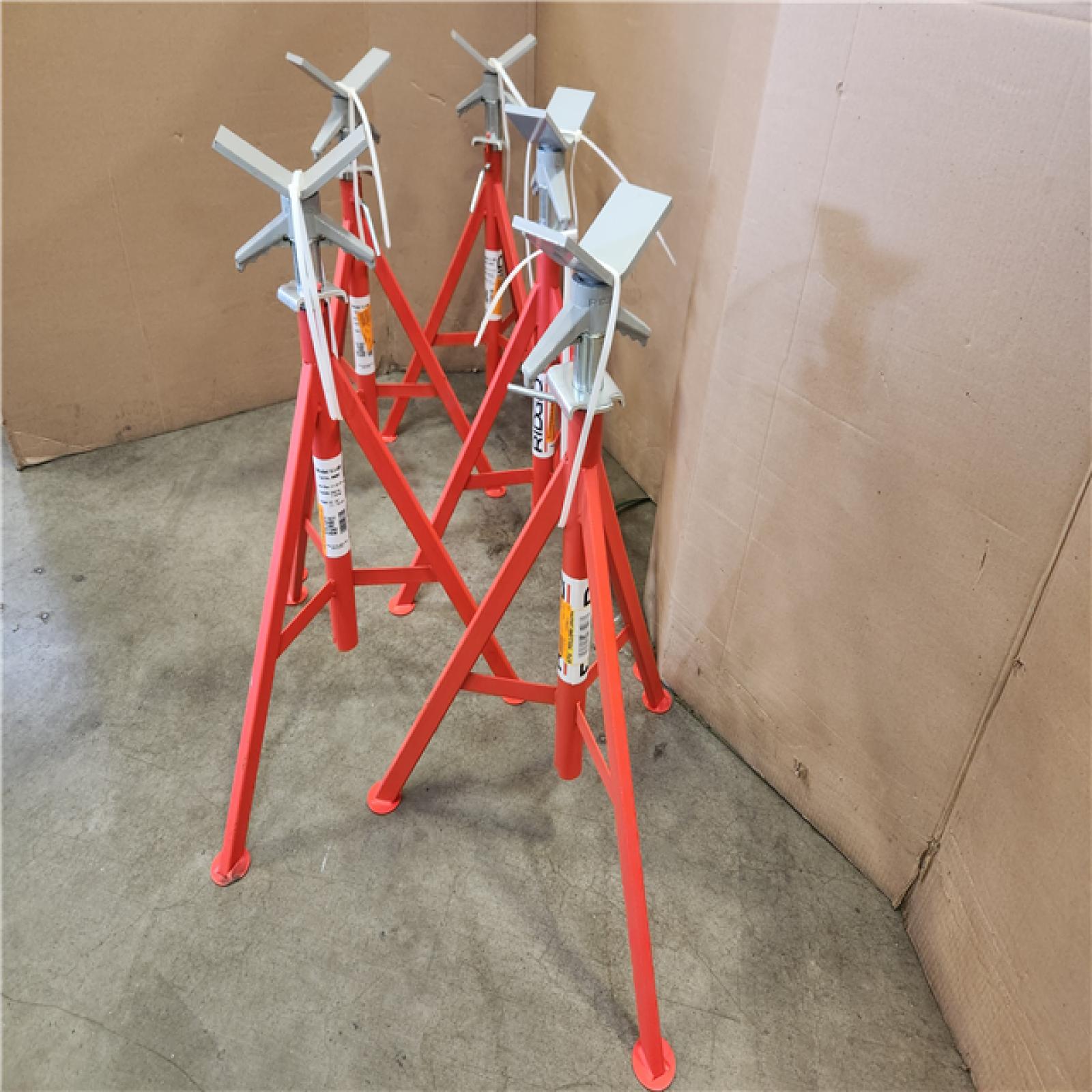 Phoenix AS-IS 5 RIDGID 12 in. Pipe Capacity  28-52 in. Adjustable Vertical Height V Head Pipe Stand with Locking Ring Model VJ-99
