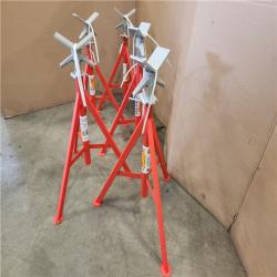 Phoenix AS-IS 5 RIDGID 12 in. Pipe Capacity  28-52 in. Adjustable Vertical Height V Head Pipe Stand with Locking Ring Model VJ-99