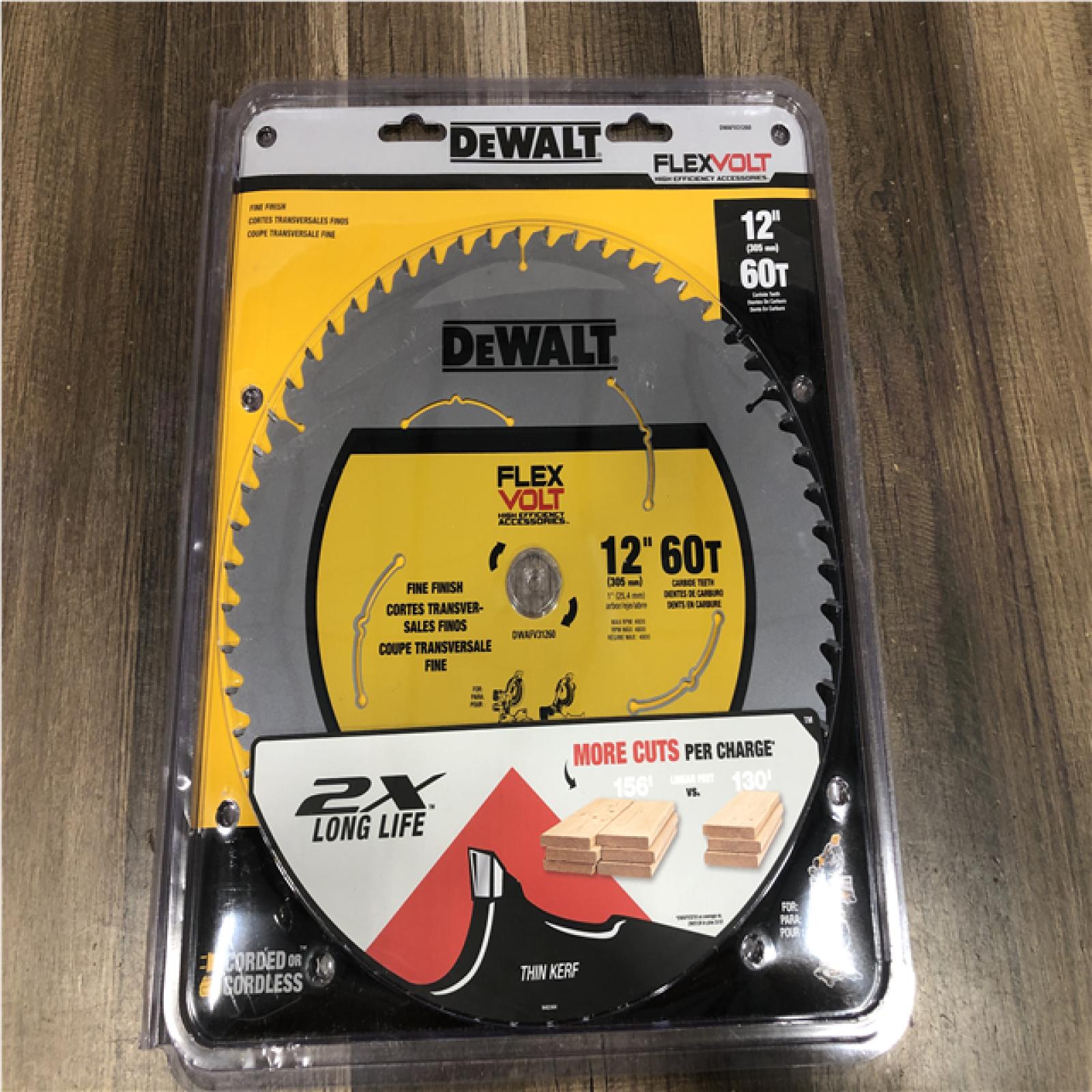 AS-IS DEWALT FLEXVOLT 12 in. 60-Teeth Carbide-Tipped Miter Saw Blade