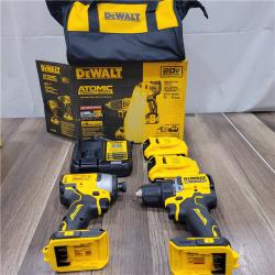 AS-IS DEWALT ATOMIC 20-Volt MAX Lithium-Ion Cordless Combo Kit (2-Tool) with (2) 2.0Ah Batteries, Charger and Bag