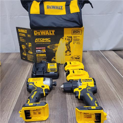 AS-IS DEWALT ATOMIC 20-Volt MAX Lithium-Ion Cordless Combo Kit (2-Tool) with (2) 2.0Ah Batteries, Charger and Bag