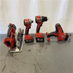 AS-IS - Milwaukee M18 18-Volt Lithium-Ion Brushless Cordless Combo Kit (4-Tool)