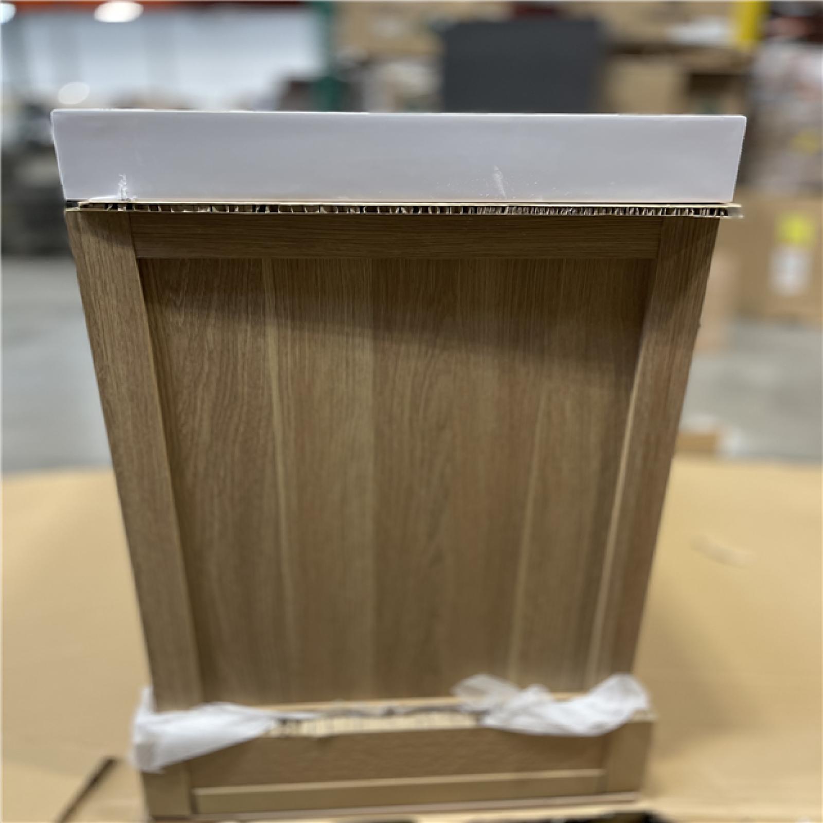 DALASL LOCATION- Glacier Bay Cargrove 48 in. Single Sink Oak Bath Vanity with White Resin Composite Top