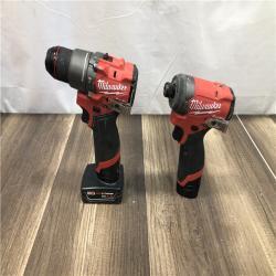 AS-IS Milwaukee FUEL 12-Volt Lithium-Ion Brushless Cordless Hammer Drill and Impact Driver Combo Kit
