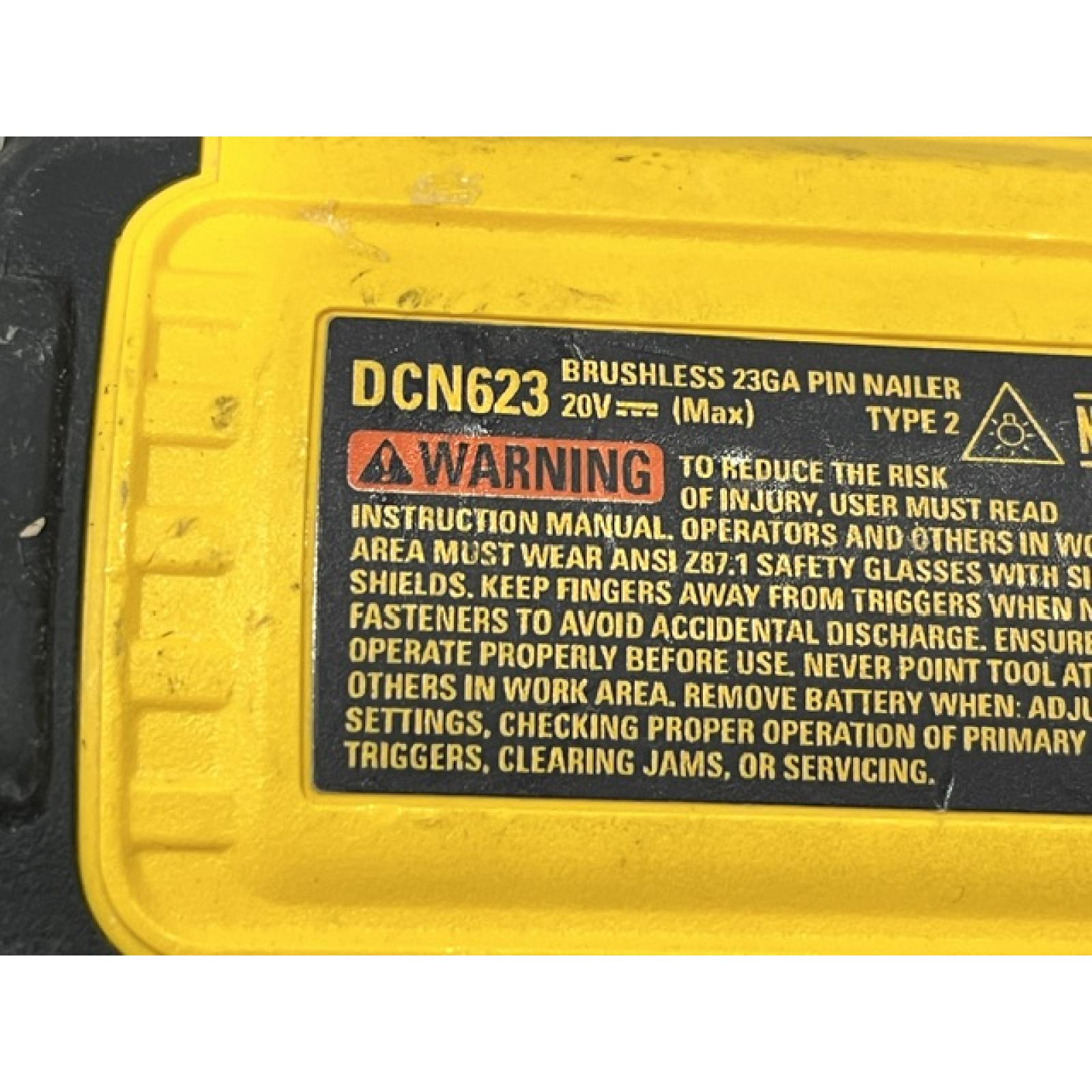 AS-IS DEWALT ATOMIC 20V MAX Lithium Ion Cordless 23 Gauge Pin Nailer (Tool Only)