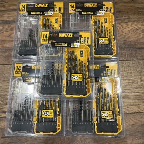 NEW DEWALT Black Oxide Drill Bit Set (14-Piece) 5 UNITS