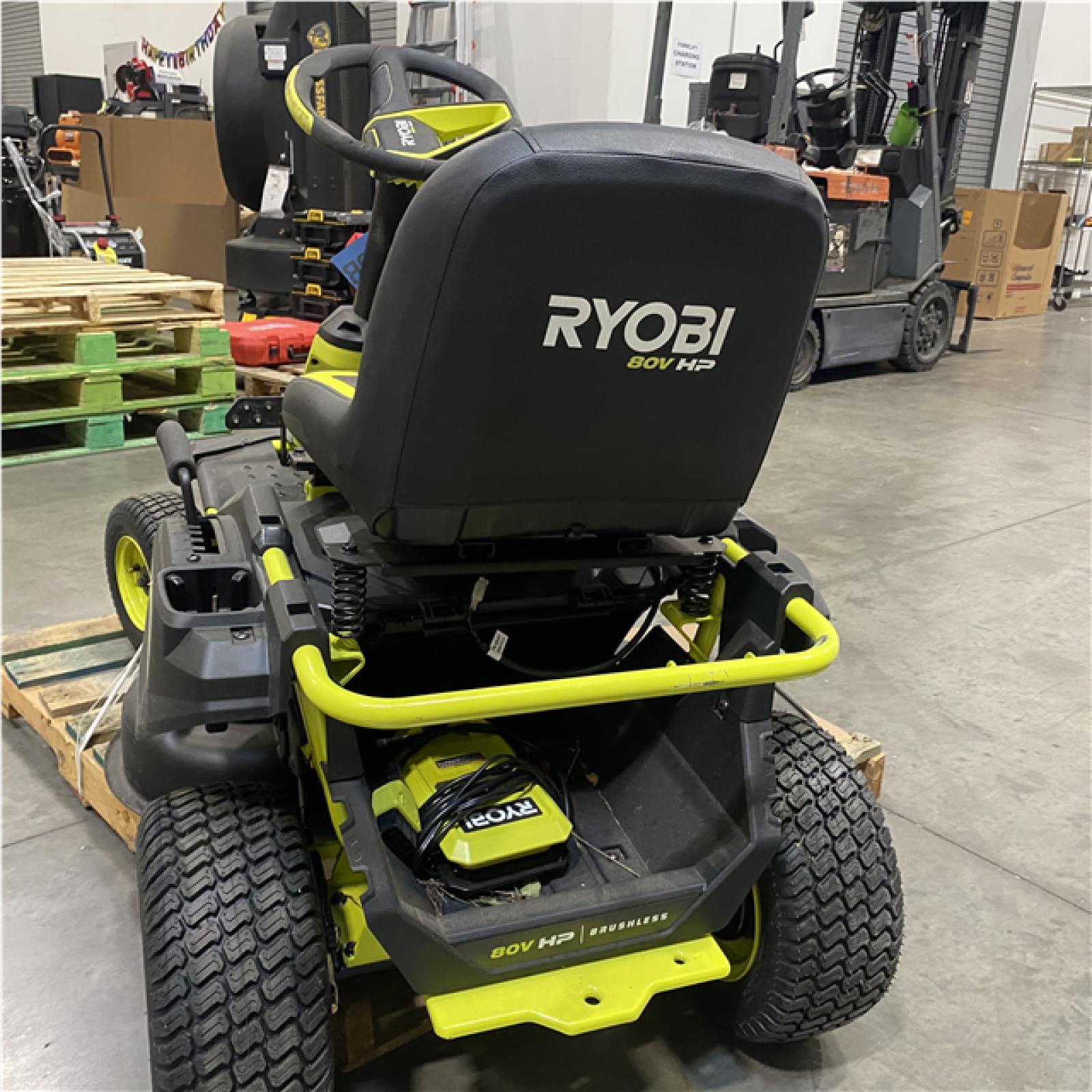 Dallas Location - As-Is RYOBI R1 80V HP Brushless Lithium Battery Cordless Electric 30 in. Riding Lawn Mower with 14 Ah Battery and Charger