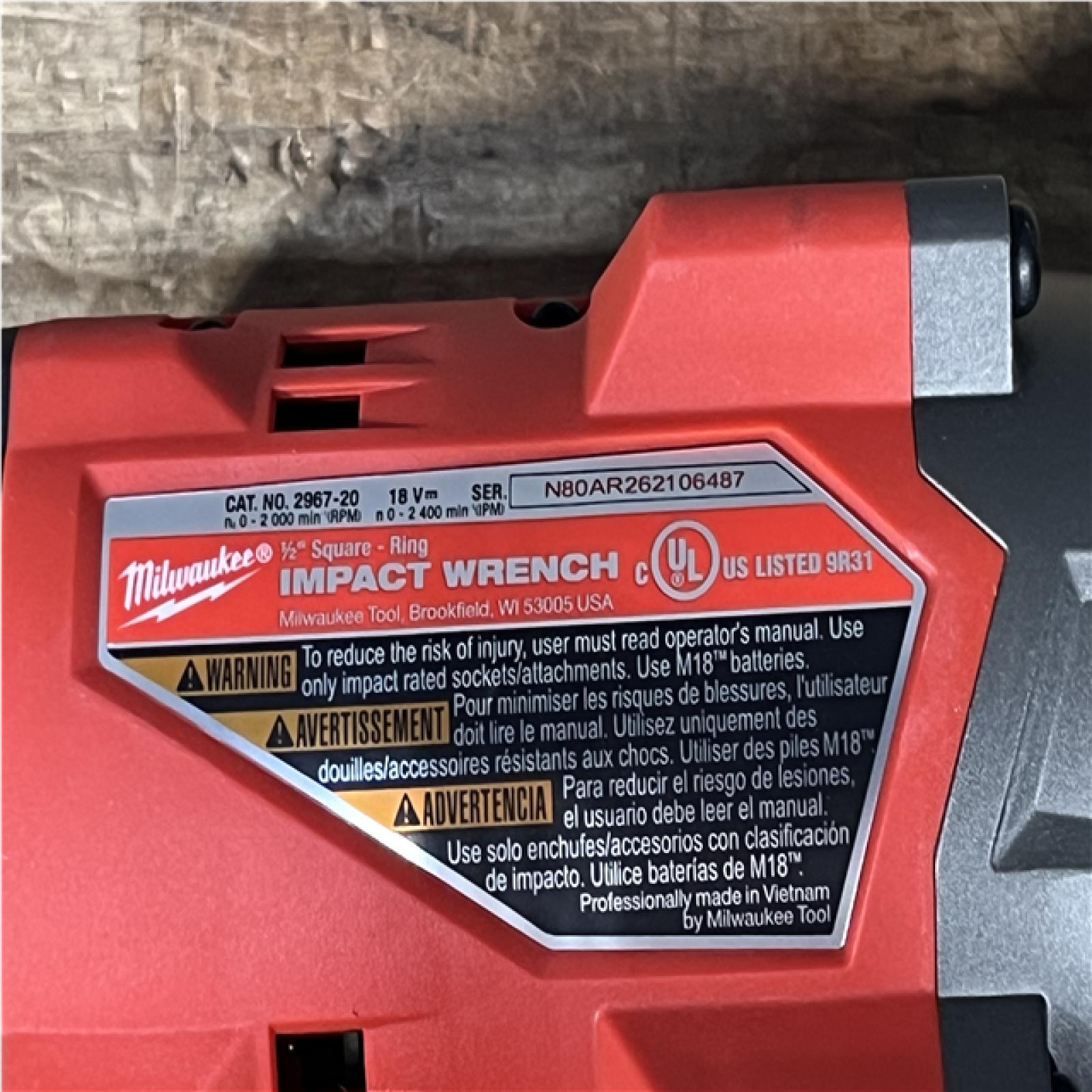 Houston Location AS-IS Milwaukee FUEL 18V Lithium-Ion Brushless Cordless 1/2 in. Impact Wrench with Friction Ring (Tool-Only)