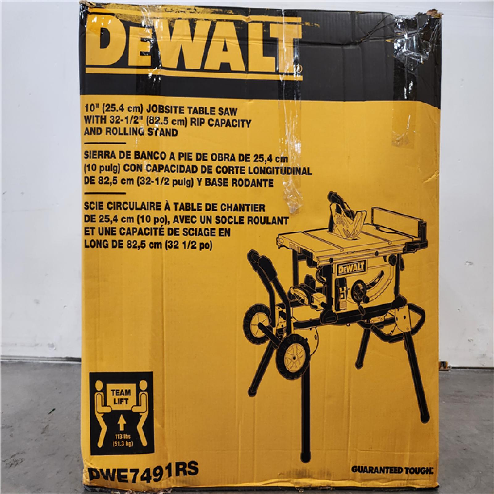 Phoenix Location DEWALT 15 Amp Corded 10 in. Job Site Table Saw with Rolling Stand