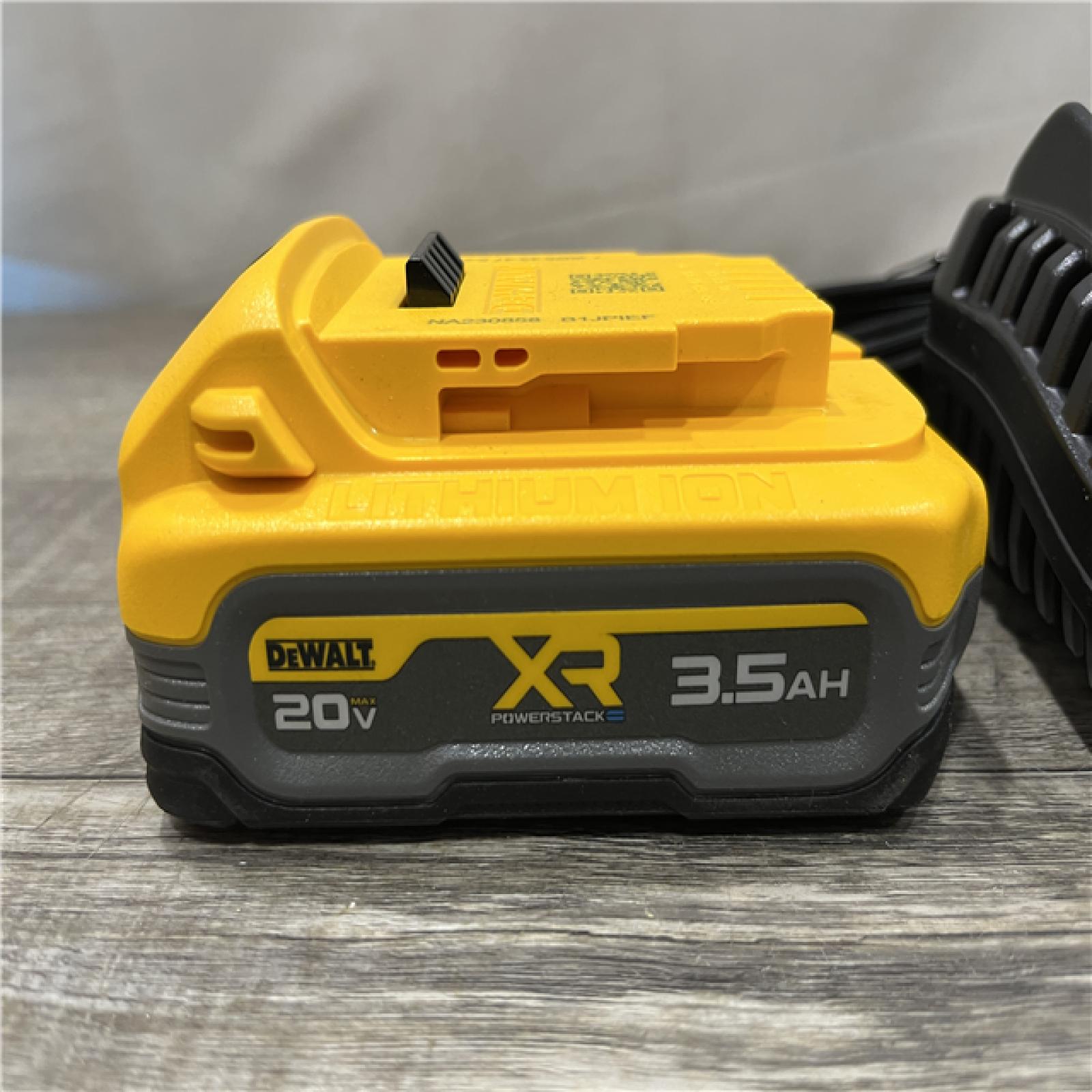 AS-IS DEWALT 20V MAX XR POWERSTACK Lithium-Ion Battery Starter Kit with 3.5Ah Battery and Charger