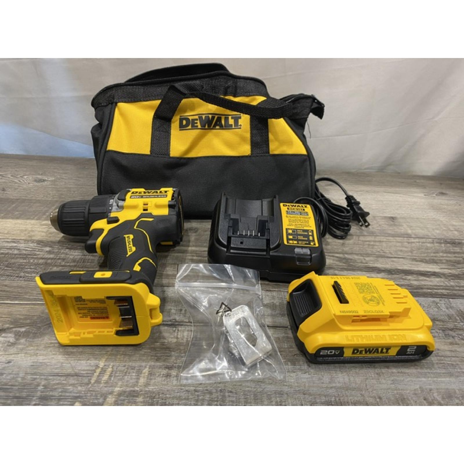 AS-IS DEWALT Atomic 20V Lithium-Ion Cordless Compact 1/2 in. Drill/Driver Kit