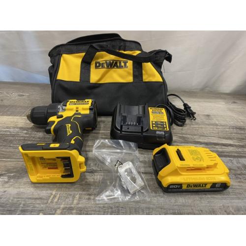AS-IS DEWALT Atomic 20V Lithium-Ion Cordless Compact 1/2 in. Drill/Driver Kit