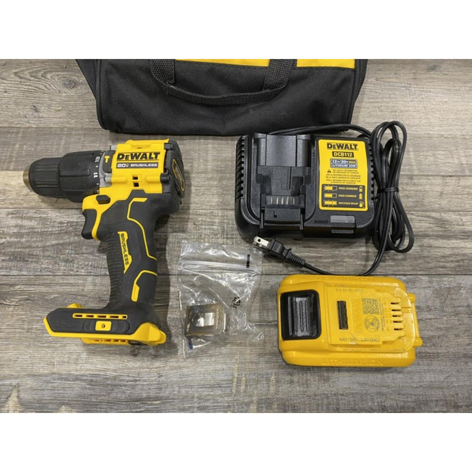 AS-IS DEWALT ATOMIC 20V Cordless 1/2 in. Compact Hammer Drill Kit