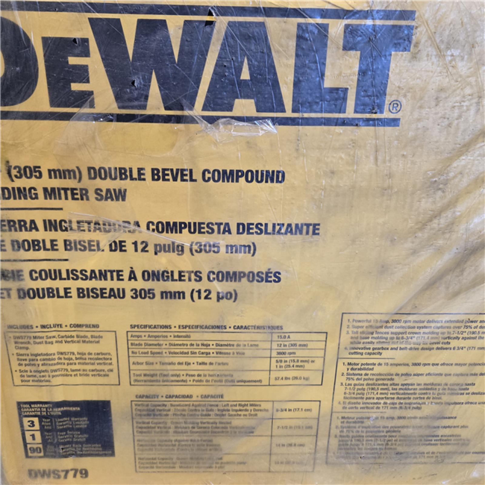 NEW! - DEWALT 12-in Dual Bevel Sliding Compound Miter Saw