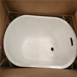 Phoenix NEW HOROW 47 in. x 26.8 in. Soaking Bathtub with Side Drain in White/Matte Black