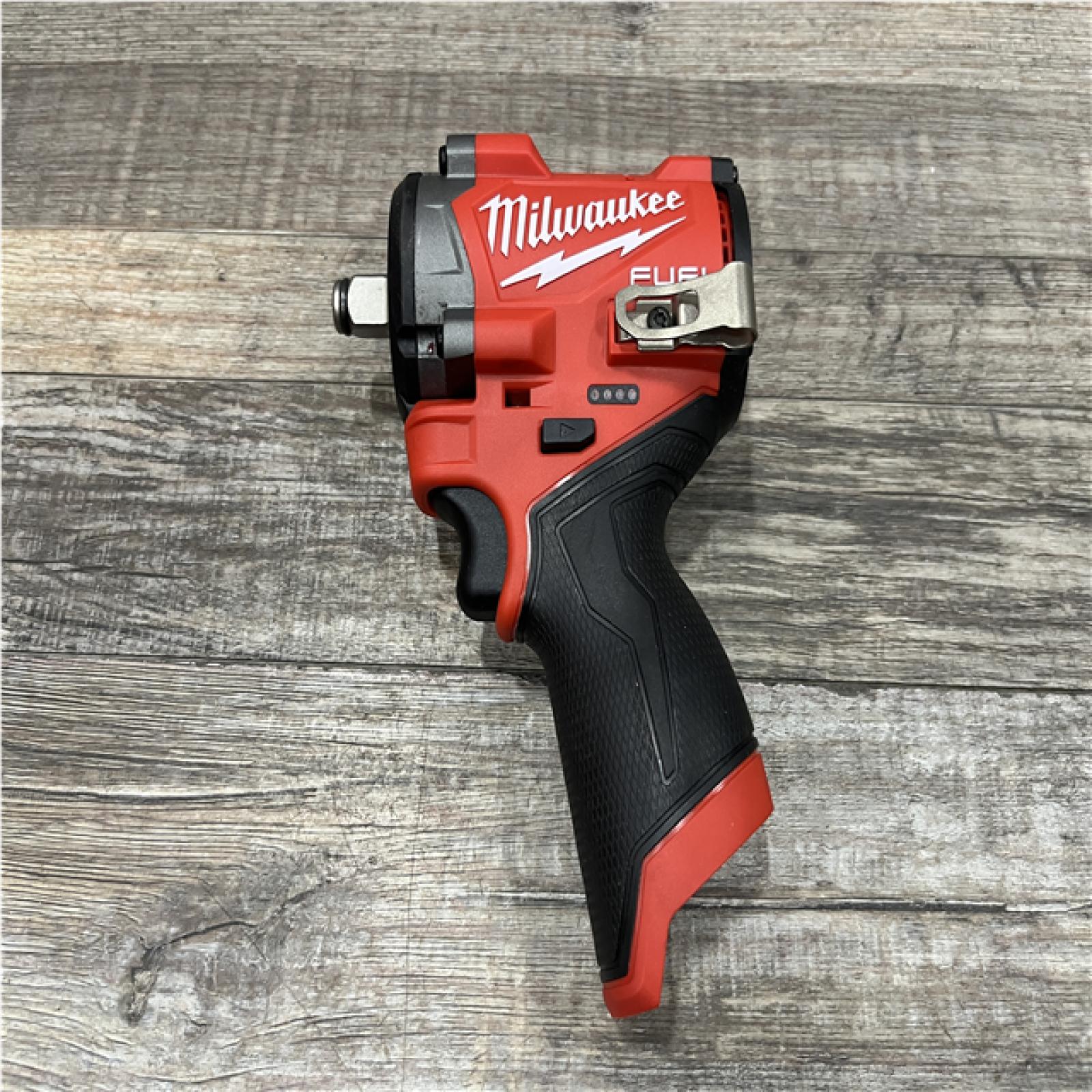 AS-IS Milwaukee FUEL 12V Lithium-Ion Brushless Cordless Stubby 1/2 in. Impact Wrench (Tool-Only)